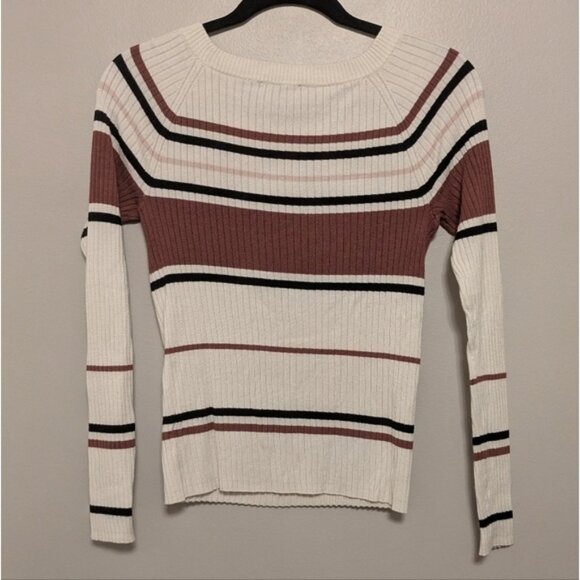 Express white and pink striped ribbed sweater - Picture 3 of 3